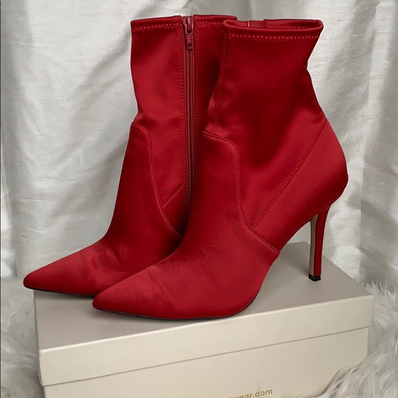 Aldo Shoes - ALDO Red Satin Heeled Bootie